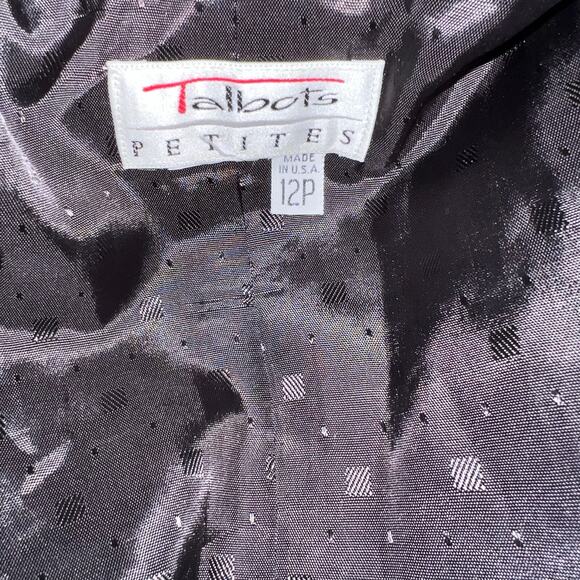 Talbots Women’s Size 12P Gray Wool Gold Button Mid Length Y2K Vintage Blazer USA - Picture 9 of 11